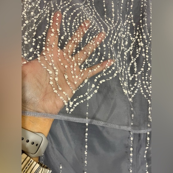 J. Taylor Elegant Blue Dress with Sheer Overlay color Chambray Muse size 16 NWT - Picture 11 of 14